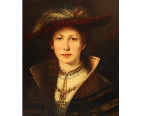 TODT, Max (1847-1890), "Portrait einer Frau in Renaissancetracht", Öl/Lwd., 48 x 40, mittig links signiert und "78" datiert, 