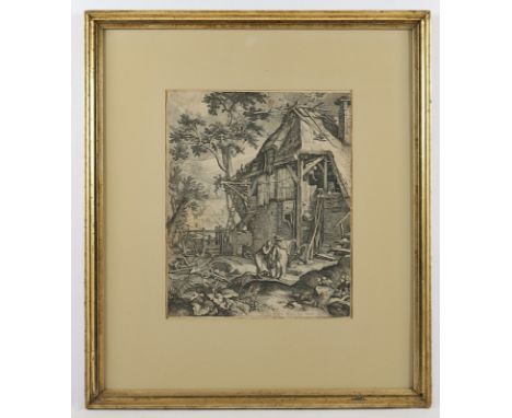 MATHAM, Jacob (1571-1631), "Abraham vertreibt Hagar", Kupferstich nach Abraham Bloemaert, 43 x 36,5, leicht besch., 1603, R. 