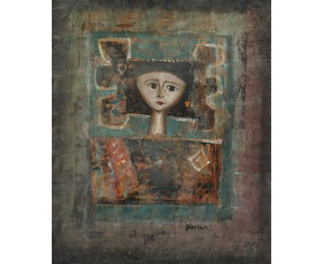 BERBER, Mersad (1940-2012), "Portrait einer Frau", Mischtechnik auf Papier, 45 x 37, unten rechts signiert, R. 