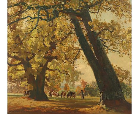 BRACHT, Eugen (1842-1921), "Eichen in Wechselburg", Öl/Lwd., 80 x 90, unten links signiert und "1904" datiert, verso Titelang