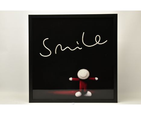 DOUG HYDE (BRITISH 1972) 'KEEP SMILING', a limited edition illuminated print, depicting a smiling figure and illuminated scri