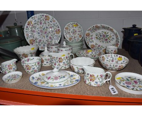 A GROUP OF MINTON 'HADDON HALL' DINNER WARES to include eleven saucers (three marked second quality), one dinner plate (crack