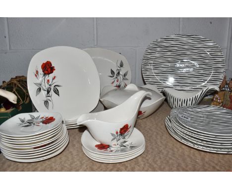 A COLLECTION OF MIDWINTER DINNERWARE, included 'Zambesi' Modern design fashion shape oval meat plate, two dinner plates, five