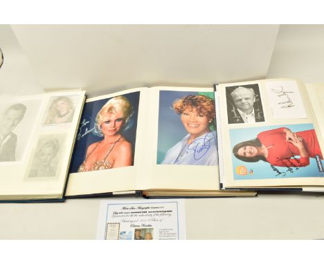 THREE PHOTOGRAPH / AUTOGRAPH ALBUMS containing approximately 197 Photographs, Postcards and Cards, 134 of which are signed by