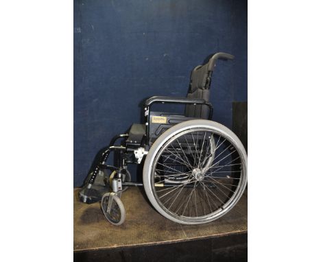 A BROMAKIN WHEELCHAIR, with two footrests