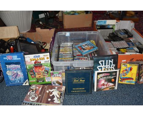 A COLLECTION OF ATARI COMPUTER GAMES, to include a mixture of tapes and cartridges, crossbow is factory sealed (3 boxes) (sd,