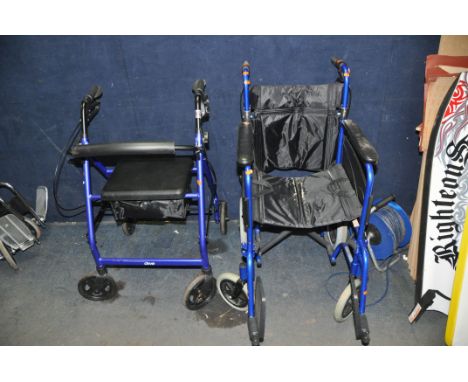 A Z-TEC MOBILITY FOLDING WHEELCHAIR, with two footrests, and a Drive mobility travelator (2)