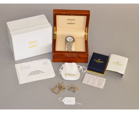 A CHASE DURER stainless steel wristwatch with box, together with a CATOREX pocket watch and chain with box and papers.