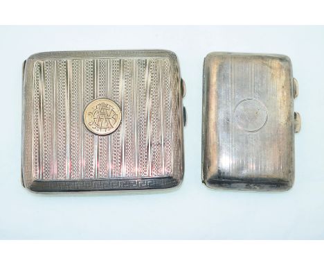Two silver cigarette cases both H/M Birmingham, approx gross weight 163.6gms