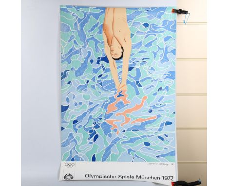 1972 Munich Olympics posters -Olympische Spiele München, by DAVID HOCKNEY,  115 x 64 cm, published by Editions Olympia 1972 G