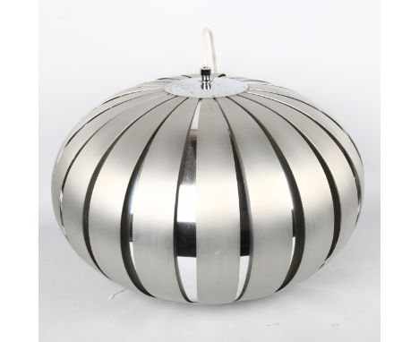 HENRI MATHIEU, a 1960s cut-steel pendant lamp, diameter 42cmSome pitting to top fitting, overall good condition 