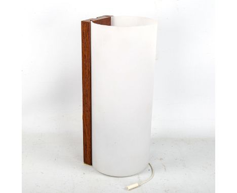 JOHN BROWN for PLUS LIGHTING Limited, teak and frosted acrylic wall light, height 25cmGood condition, with original paper lab