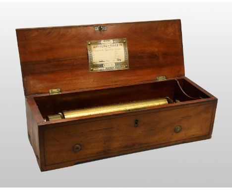 A Good Mid-Period Keywind Musical Box By Nicole Frères circa 1853, Ser. No. 30287, Gamme No. 778, playing an interesting prog