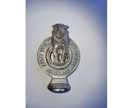 A rare Automobile Association Of Bengal Car Badge. Membership number 3525. (1 item)