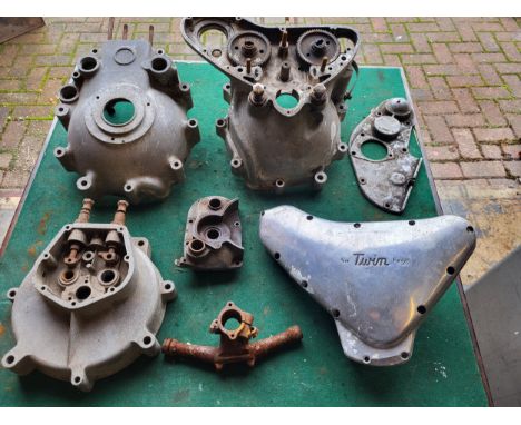 Various Vintage Crankcases and Engine Parts. (1 box)