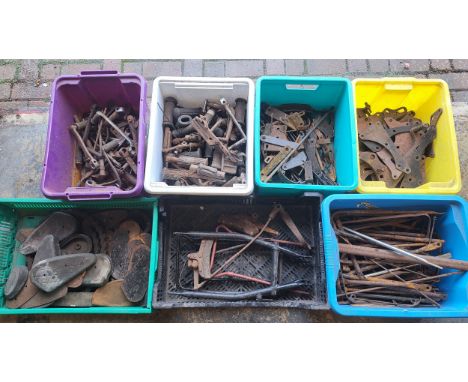 Pre-War BSA Spares, including levers, foot pegs, engine plates, mag mounts, stays, stands, a swing arm (Seven Boxes)
