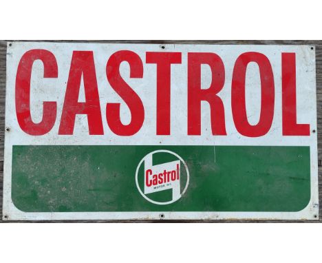 A metal Castrol oil sign, 58x33cm approx. Marked "Cowling, England" and dated 11-66. (1 item)