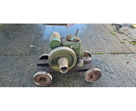 A Ruston Hornsby stationary engine, 1 1/2/2hp engine. class PB trolley base. (1 item)
