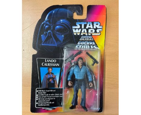 Star Wars, Lando Calrissian miniature action figure, complete in the box. This packaging shows some signs of wear however thi