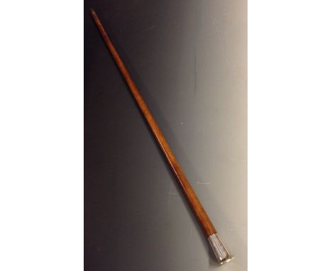 A George V gentleman's malacca walking cane, silver top, J Howell & Co Ltd, London 1919, 91cm long