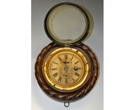 A 19th century American sedan timepiece, by The Ansonia Clock Company, New York, 8.5cm dial with Roman numerals, seconds subs