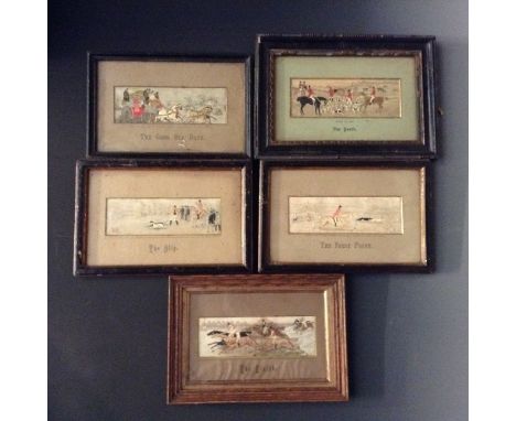 A 19th century Stevengraph, by Thomas Stevens, Inventor and Manufacturer Coventry and London, The First Point, a huntsman and