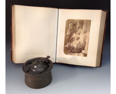 Local Interest - an early 19th century pewter circular inkwell, reputedly given by Florence Nightingale OM (1820-1910) to her