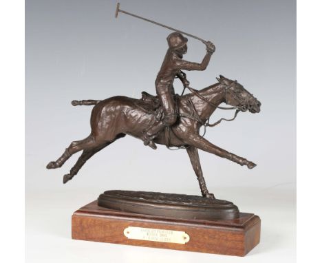 Rich Roenisch - 'Eldorado Polo Club Winner 1993 4-6 Goal League', a late 20th century American cast bronze equestrian figure 