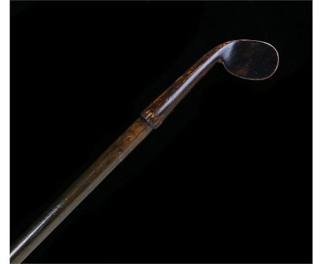 Victorian Sunday stick with golf club handle stamped RHN length 97.5cm