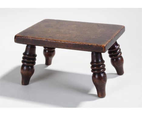 Candle stick stand or stool of small proportions with turned legs height 13cm.