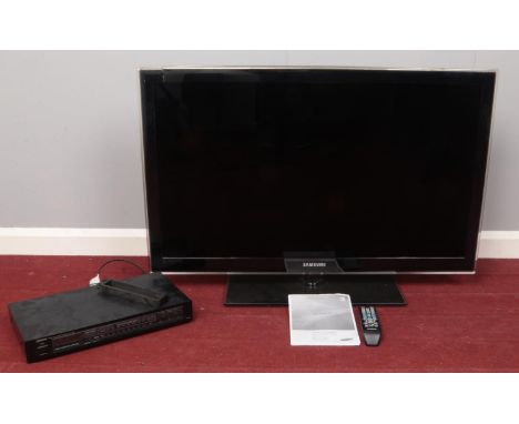 A 40" Samsung LED TV - model no (UE40C5100QW) -together with a Denon AM/FM Stereo Tuner (TU-450L).  Unable to test TV as does