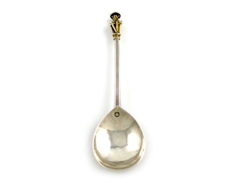 An Elizabeth I silver Apostle spoon, St. Paul, by Francis Jackson, London 1566, fig-shaped bowl, faceted tapering stem with a