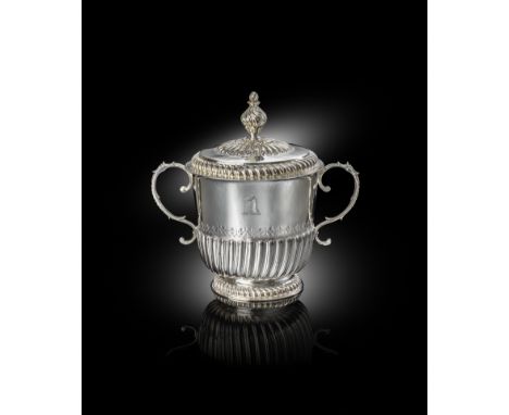 A William III silver two-handled porringer and cover, by Seth Lofthouse, London 1697, circular form, part-fluted decoration b