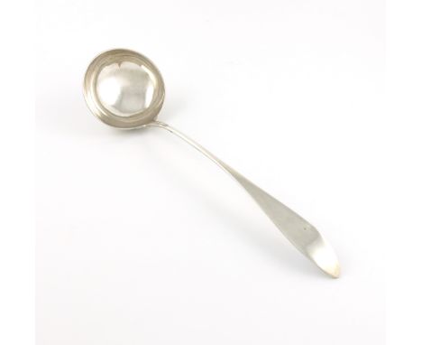 An early 19th century Scottish provincial silver Celtic Point pattern soup ladle, by Scott and Livingstone, Dundee circa 1820