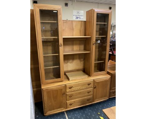 ERCOL SIDEBOARD WITH DISPLAY CABINETS