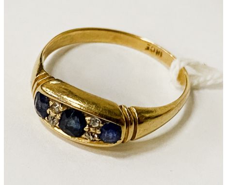 18CT SAPPHIRE &amp; DIAMOND RING SIZE R