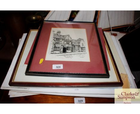 A collection of various framed and unframed prints 