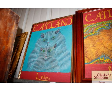 After Louis Wain, painting "Cat Land"