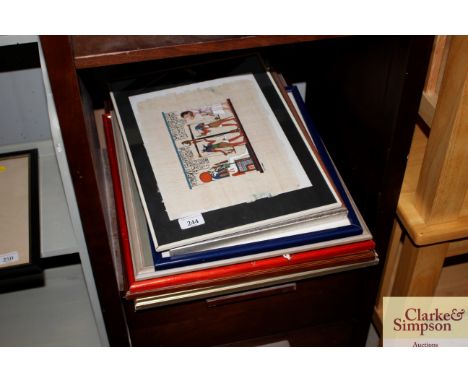 A collection of miscellaneous watercolours and prints