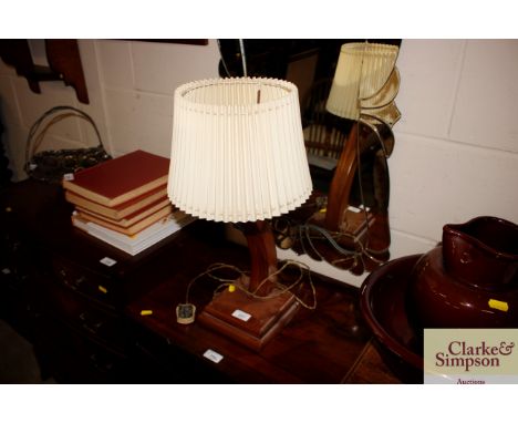 An Art Deco design table lamp and shade 
