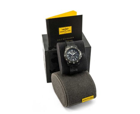 THE WRISTWATCH CLUB HOUSE: BREITLING COLT SKYRACER Ref X74320, quartz movement, black dial with luminous Arabic numerals, lum