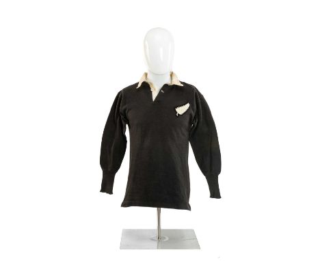 THE RUGBY UNION CLUB HOUSE, 1953 ALL BLACKS JERSEY, MATCH PLAYED BY BRIAN BERNARD JAMES FITZPATRICK (1931-2006), embroidered 