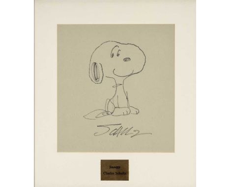 THE MOVIE / FILM / MEMORABILIA CLUB HOUSE: 'Snoopy' sketch of the iconic Peanuts comic strip character, bearing signature wit