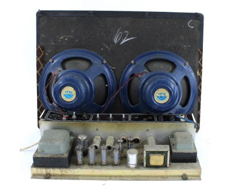 Vox AC30 guitar amplifier for spares/repair, made in England, circa 1962, comprising original chassis and mostly complete int