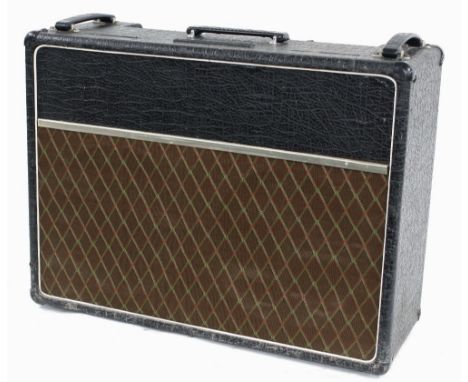 Vox AC30 guitar amplifier, made in England, circa 1964, copper top panel, re-covered, enclosing one Celestion blue speaker an