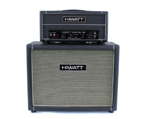 2020 Hiwatt Custom 20 handwired guitar amplifier head, ser. no. CA9048; together with a matching 2 x 12 SE2123C speaker cabin