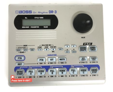 Boss DR-3 Dr Rhythm drum machine, with manual