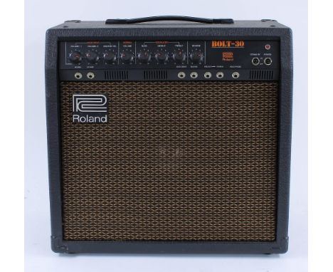 1980s Roland Bolt-30 guitar amplifier, made in Japan, dust cover