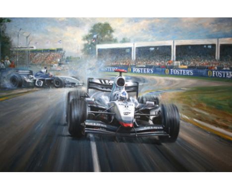 ALAN FEARNLEY - MOTOR RACING PAINTING an original oil painting on canvas of Melbourne Victory, painted in 2003 and depicting 