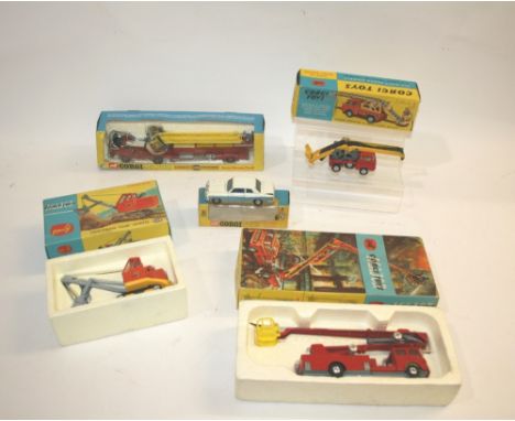 CORGI TOYS 7 boxed models including, 64 Forward Control Jeep, 1127 Simon Snorkel Fire Engine, 273 Rolls Royce, 1128 Priestman